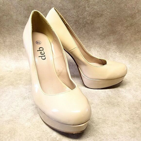 Deb Womens Size 8.5 Nude Slip On 5.5" Heel Pumps - Picture 5 of 10